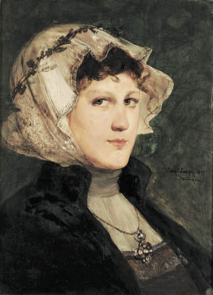 Kvinne med kyse, 1877, Eilif Peterssen