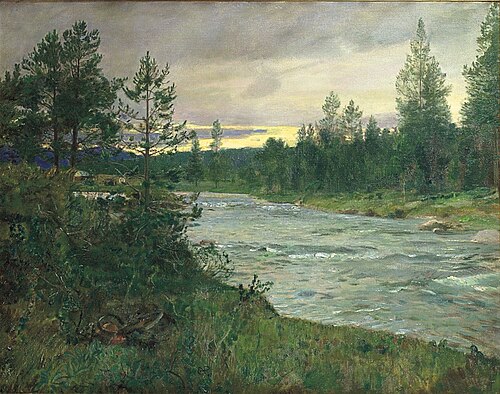 Kveld ved elven, Savalen, 1907, Eilif Peterssen