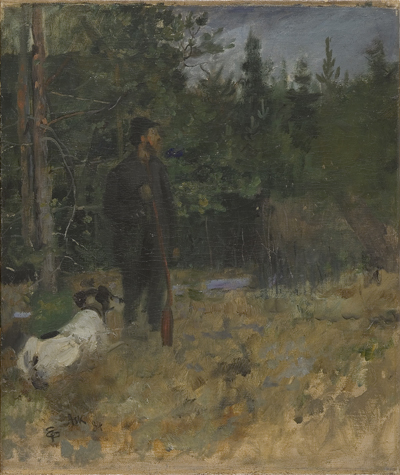 Hunter in the forest near Ask, , Eilif Peterssen