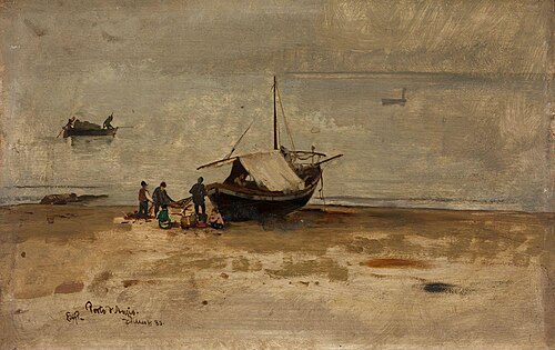The Beach at Porto d'Anzio, 1880, Eilif Peterssen