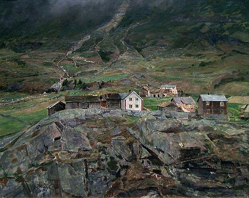 Mountain Farms in Øye in Valdres, 1901, Eilif Peterssen