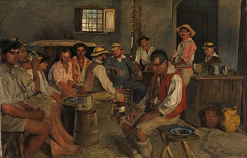 Siesta in an Osteria in Sora, 1880, Eilif Peterssen