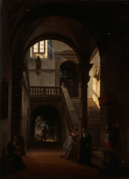 La Vallière visitata nel chiostro da Luigi XIV, 1821, Giovanni Migliara