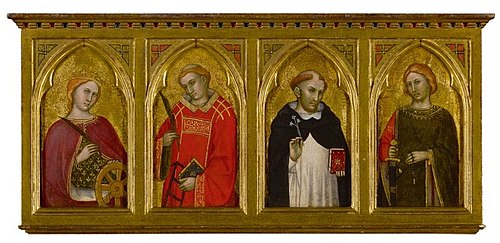 Saints Catherine Of Alexandria, Lawrence, Dominic, And Julian, , Taddeo di Bartolo
