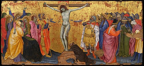La Crucifixion avec saint François agenouillé portant les stigmates, 1402, Taddeo di Bartolo