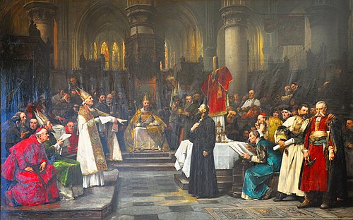 Mistr Jan Hus před Kostnickým koncilem., 1883, Václav Brožík