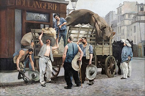 Porteurs de farine, scène parisienne, 1885, Louis-Robert Carrier-Belleuse