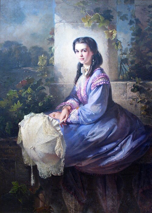 Portrait of S.L. Stroganova, 1864, Vladimir Makovski