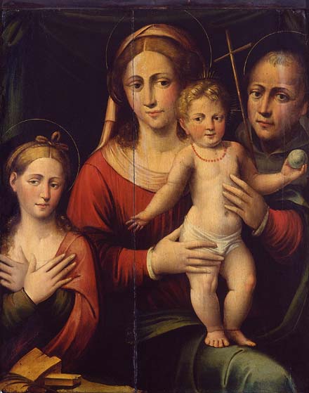 Virgen con niño y los santos Catalina y Antonio de Padua, , Bartolommeo Ramenghi