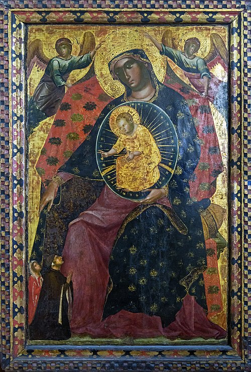 Madonna and Child with two Votaries, 1325, Paolo Veneziano