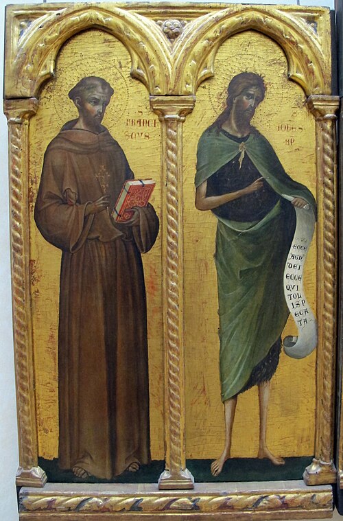St. Francis of Assisi and St. John the Baptist, 1354, Paolo Veneziano