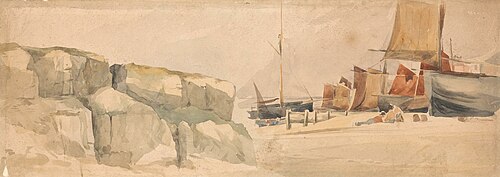 Ships on the beach, , Samuel Austin