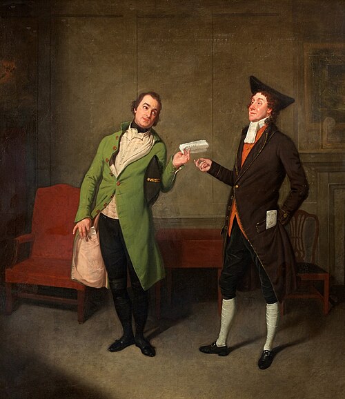 Bannister and Suett in 'Sylvester Daggerwood' by G. Colman the Younger, Haymarket Theatre, 1796, 1798, Samuel De Wilde