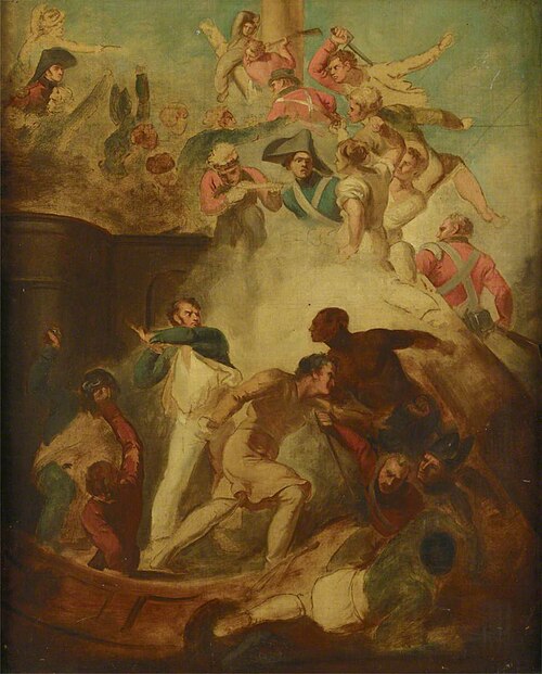 Repulsing a boarding party, 1805, Samuel Drummond