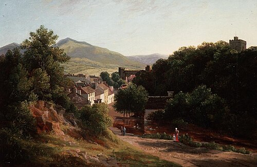 view over old Brecon, 1860, Samuel Henry Baker