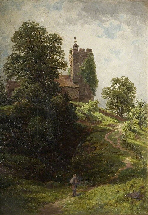 Wigmore Church, near Ludlow, 1877, Samuel Henry Baker