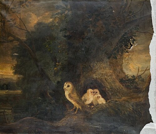 Evening Landscape with Owls, 1853, Samuel Lucas