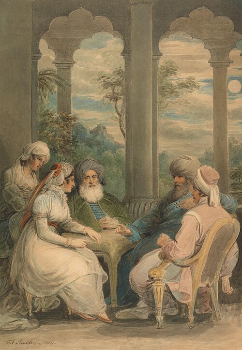 Prince Rasselas and His Sister Conversing in Their Summer Palace on the Banks of the Nile, 1804, Samuel Shelley
