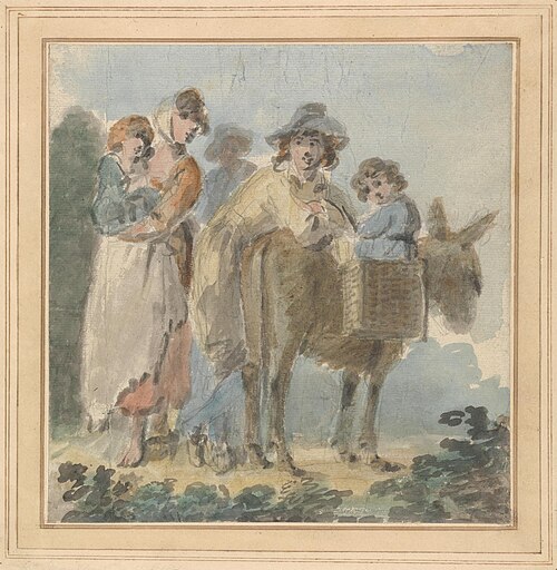 A Peasant Family with Donkey, , Samuel Shelley