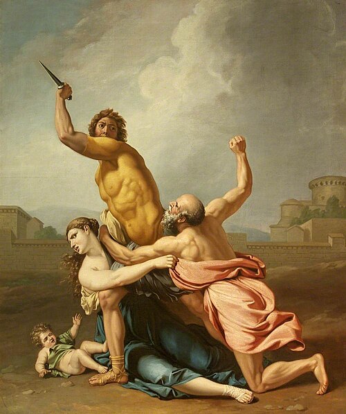 A Group from Rape of the Sabines (after Poussin), 1814, Samuel Woodforde