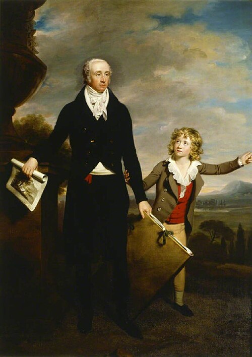 Sir Richard Colt Hoare, 2nd Bt (1758–1838) with his Son Henry Hoare (1784-1836), 1795, Samuel Woodforde