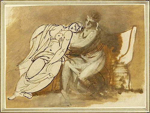 Sketch of Virgil reading the Aeneid to Augustus and the Fainting Octavia, 1788, Samuel Woodforde