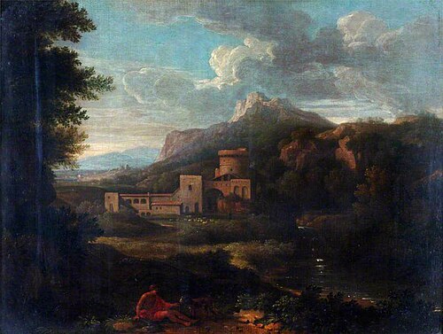 Landscape with a River and a Castle, 1663, Gaspard Dughet