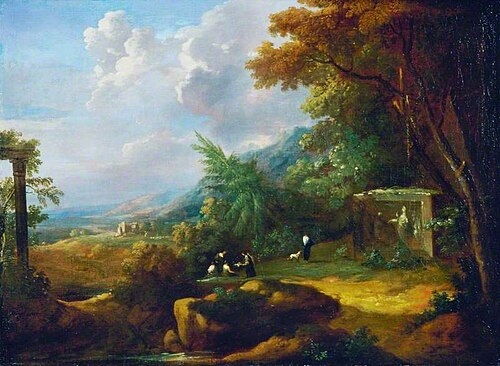 Landscape with Figures and a Ruin, , Gaspard Dughet
