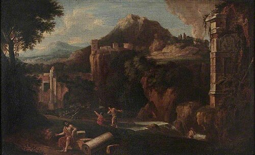 Landscape with Classical Ruins and Figures, , Gaspard Dughet