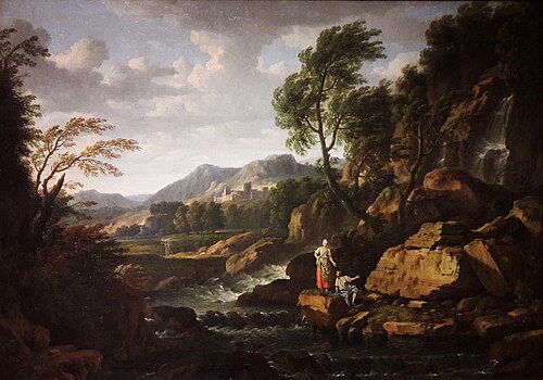 Paysage avec une cascade et des rochers., 1650, Gaspard Dughet