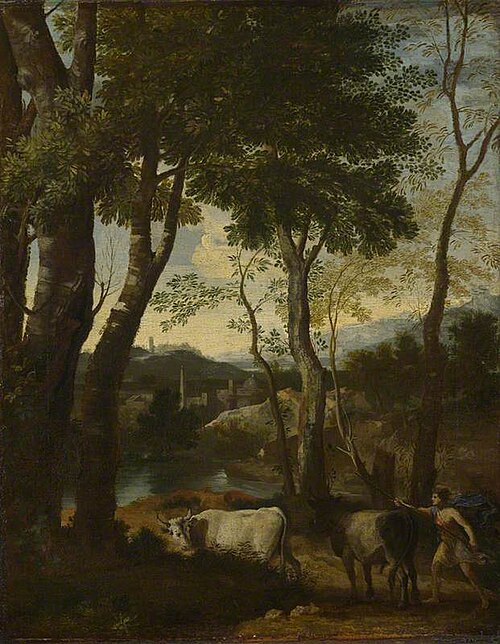 Landscape with a Cowherd, 1637, Gaspard Dughet