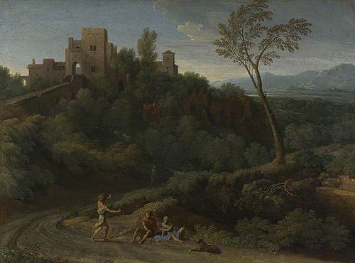 Imaginary Landscape with Buildings in Tivoli, 1670, Gaspard Dughet