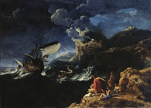 Seascape with Jonah and the Whale, 1653, Gaspard Dughet