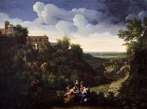 View of Tivoli with the Flight into Egypt, 1658, Gaspard Dughet