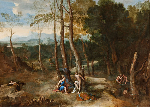 Aminta about to rescue Silvia, 1633, Gaspard Dughet