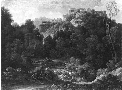 Landschaft mit Ansicht von Tivoli (Umkreis), 1645, Gaspard Dughet