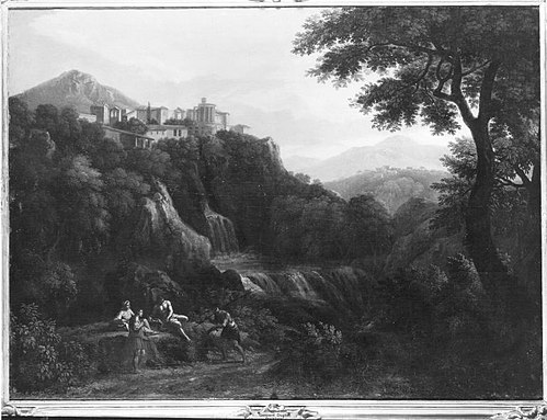 Tivoli mit Vestatempel (Nachahmer), 1645, Gaspard Dughet