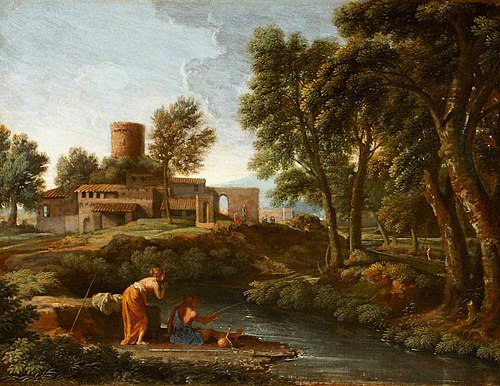 Landscape with a Man Fishing, 1655, Gaspard Dughet