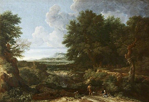 A Classical Landscape with Sportsmen, 1658, Gaspard Dughet