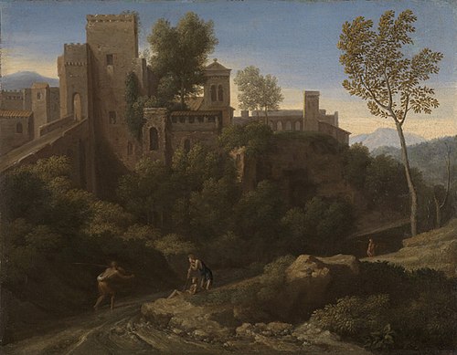 Paysage classique avec vue d'Ariccia, , Gaspard Dughet