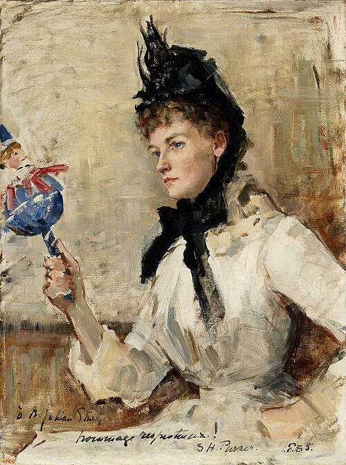 A Lady Holding a Rattle, 1885, Sarah Purser