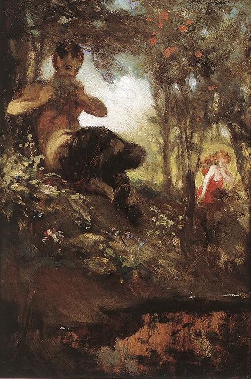 Faun/on the other side Lovers/, 1867, Pál Szinyei Merse