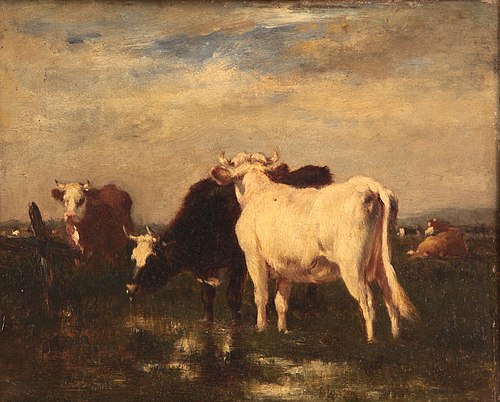 Cows in landscape, 1850, Émile van Marcke