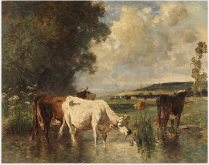 Cows in a Marsh, 1882, Émile van Marcke