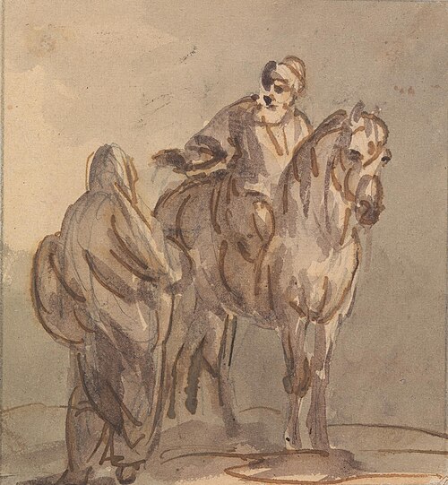 Two People: One Standing, One Seated on a Horse, 1760, Sawrey Gilpin