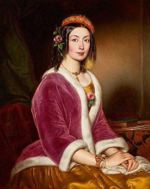 Portrait of a Woman in  Velvet Pelisse, 1850, József Borsos