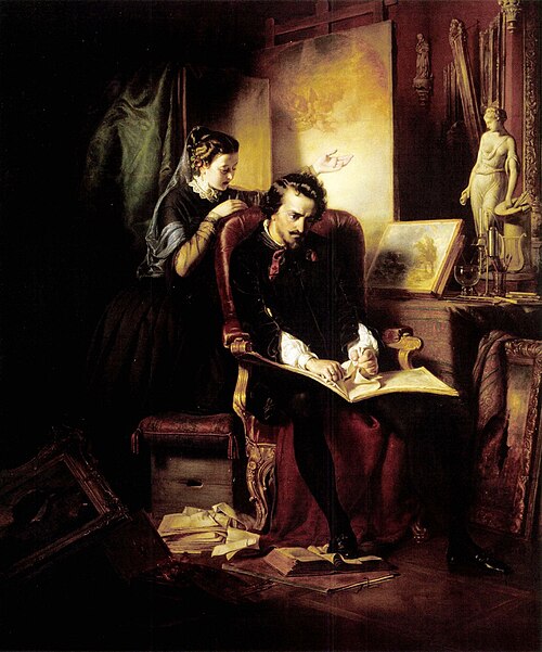 The Dissatisfied Painter, 1852, József Borsos
