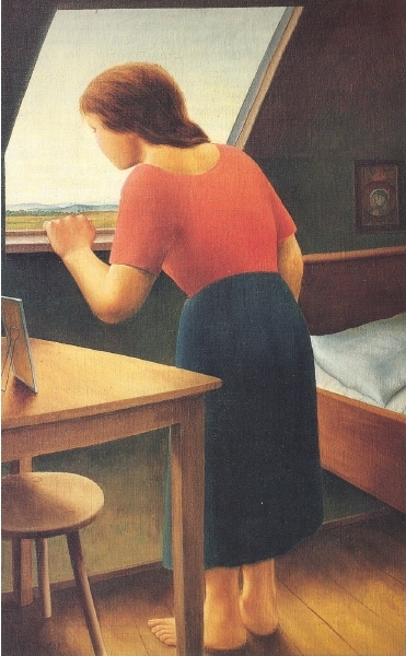 Meisje aan het venster, 1925, Georg Schrimpf