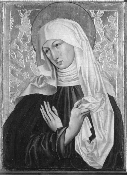 Maria als Schmerzensmutter (Rückseite: Johannes Ev.), 1480, Sebald Bopp