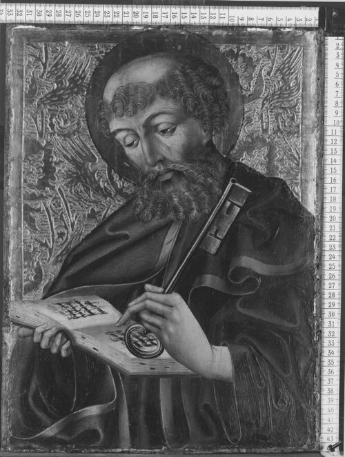 Hl. Petrus Abgetrennte Rückseite: Schmerzensmann (WAF 991), 1480, Sebald Bopp